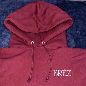 Champion Reverse Weave Sweatshirt in Burgundy with BREZ logo